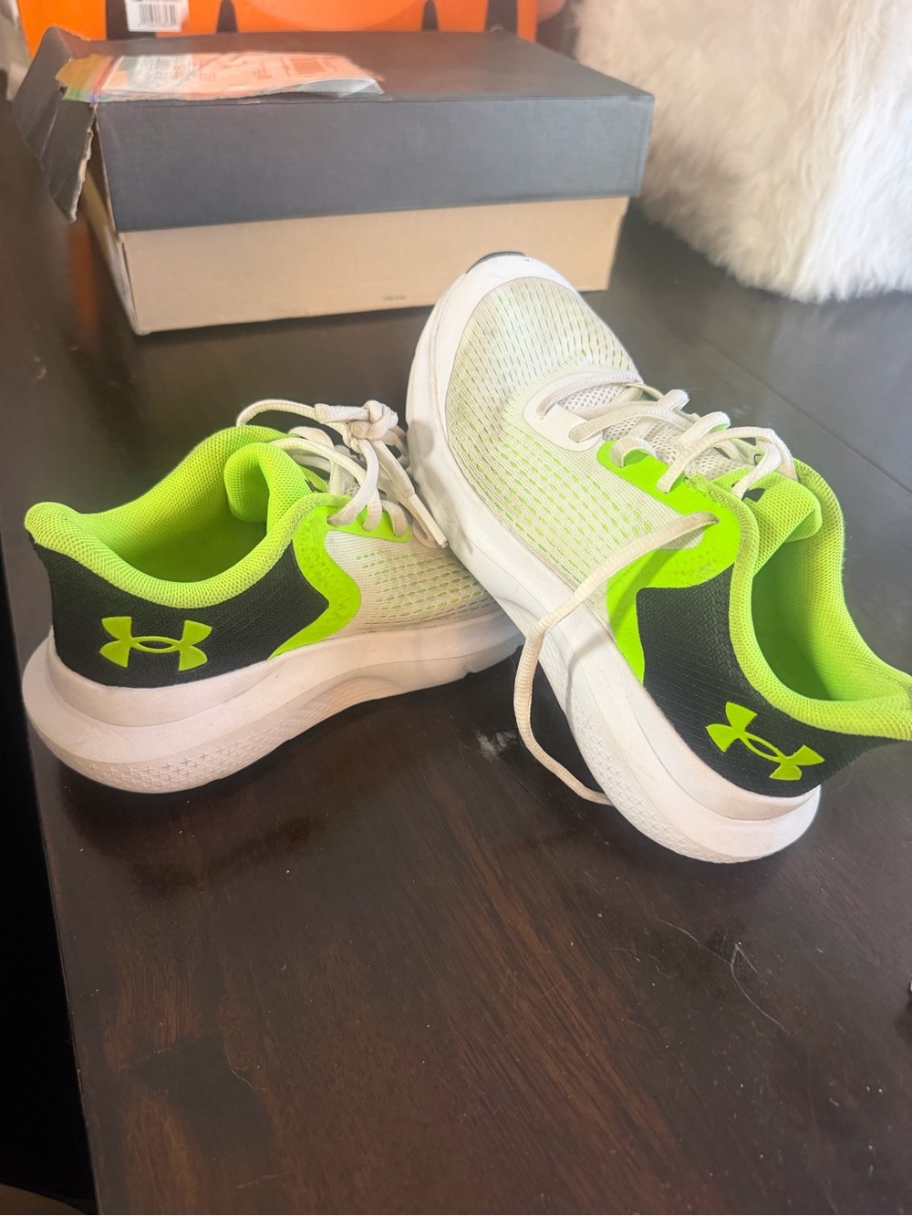 Under Armour Kids Lime Green and Black Athletic Sneakers